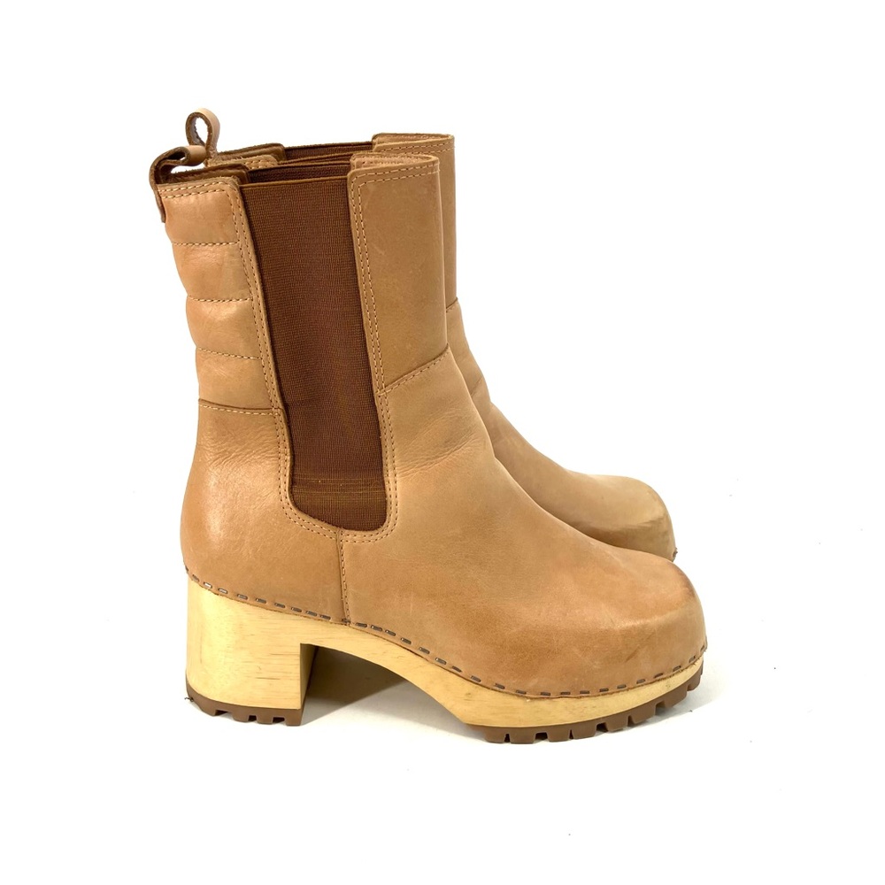 Mia Clogs Justina Clog Boot in Brown Leather